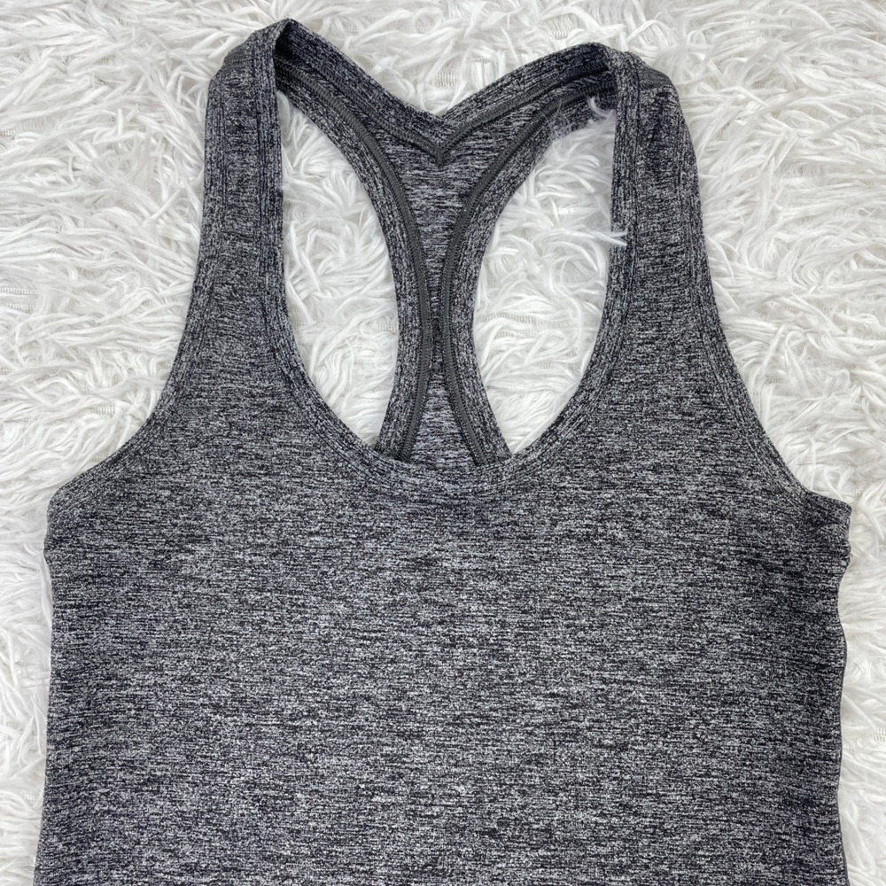 Lululemon Shirt Womens Extra Small Heathered Gray Cool Racerback Tank Top XS - Picture 2 of 7